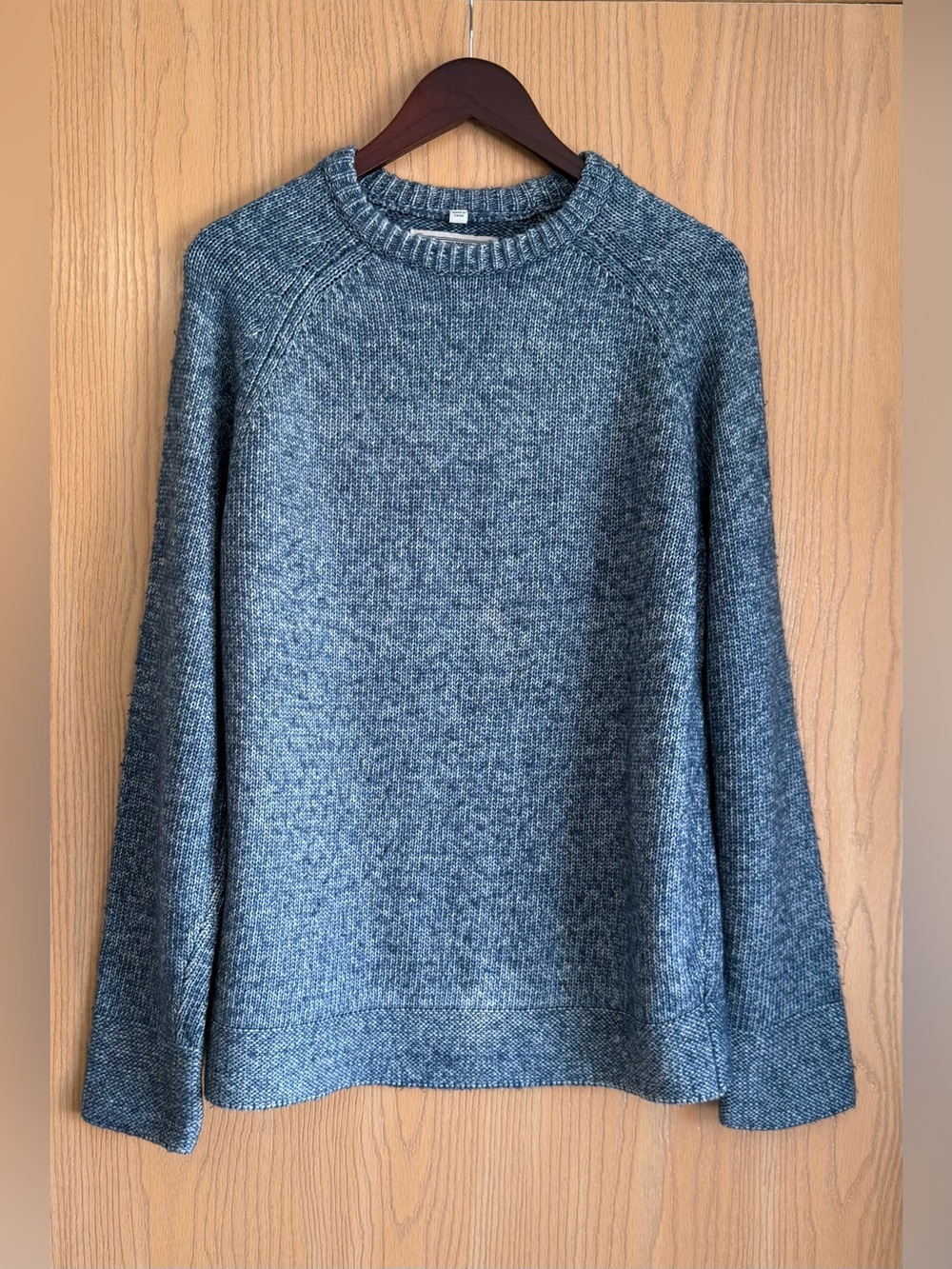 Schott Bros | Men’s Medium | Blue Cotton Textured Knit Sweater Preppy Distressed